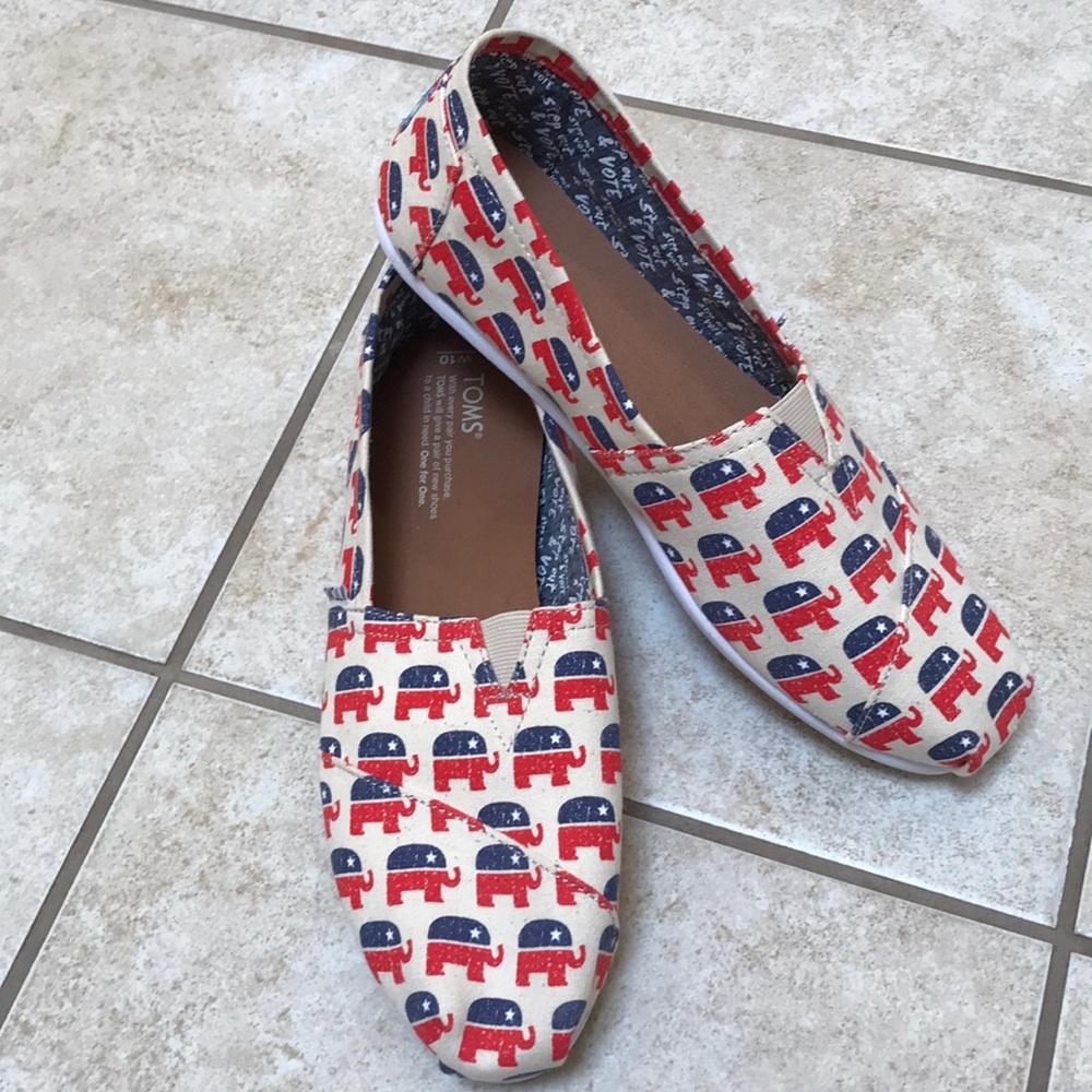 GOP Republican TOMS shoes NEW NEVER WORN
